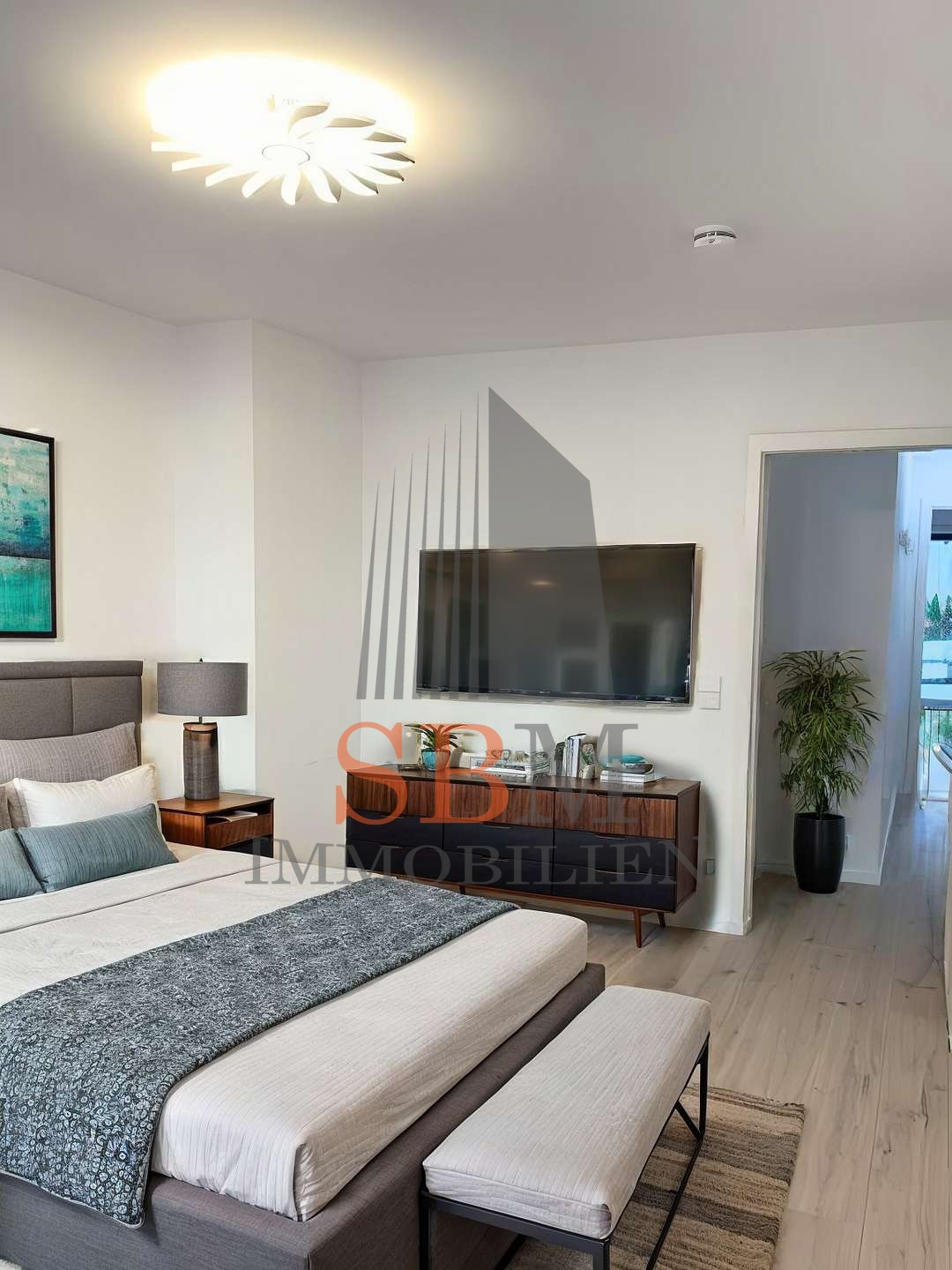 Englischer Garten vor der Tür? Luxuriöse 3-Zi.-Wohnung mit Terrasse nahe Artur-Kutscher-Platz - gemütliches Schlafzimmer